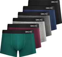 QINCAO Bokserki męskie 6-pak, bielizna w stylu retro, z bawełny, S, M, L, XL, XXL, XXXL