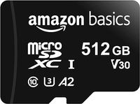 Amazon Basics Karta pamięci microSDXC 512 GB z adapterem pełnowymiarowym, 100 MB/s, U3