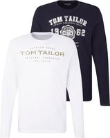 TOM TAILOR Męskie Koszulka z długim rękawem w dwupaku 1034857, 10690 - Knitted Navy, XL