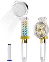 Podwójna głowica prysznicowa turbo, składana o 90°, z funkcją oszczędzania wody