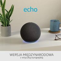 Echo 4. generacji | Doskonały dźwięk, z Alexą i centralą inteligentnego domu | Wersja międzynarodowa | Język polski nie jest obsługiwany | Kolor Grafitowy