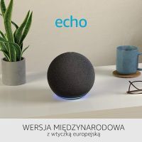 Echo 4. generacji | Doskonały dźwięk, z Alexą i centralą inteligentnego domu | Wersja międzynarodowa | Język polski nie jest obsługiwany | Kolor Grafitowy - HotShops.pl