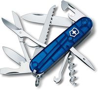 Victorinox Scyzoryk Huntsman (15 funkcji, nożyczki, piła do drewna, korkociąg), niebieski, przezroczysty