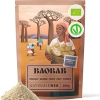 NaturaleBio organiczny baobab w proszku 200g bogaty w błonnik superfood z witaminą C - błąd cenowy