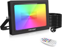 MEIKEE Reflektor RGB, 60 W, z pilotem zdalnego sterowania, 4 tryby pracy, 16 kolorów, funkcja pamięci, RGB, wodoszczelność IP66, 6 poziomów jasności, projektor na Halloween, urodziny, imprezę, reflektor, kolorowy, dekoracyjny