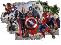 Avengers naklejka na ścianę 40x60cm superbohaterowie naklejka ścienna 3D do pokoju dziecięcego