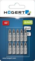 HÖGERT TECHNIK Zestaw bitów PH2 25 mm, 10 sztuk w blistrze