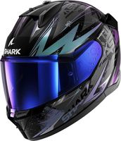 SHARK, kask motocyklowy D-SKWAL 3 Blast-R Black Green Glitter KGX, L - Błąd cenowy!