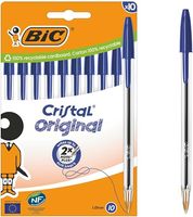 BIC Cristal Original Długopisy kulkowe, średnia końcówka (1 mm) - niebieskie, pudełko 10 sztuk