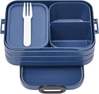 Mepal Bento-Lunchbox Take A Break Nordic Denim Midi Pojemnik Na Kanapki z Przegródkami, Niebieski