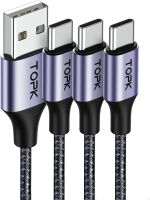TOPK USB-A do USB-C Kabel [3 sztuki 2 m] - 3A szybkie ładowanie i synchronizacja danych