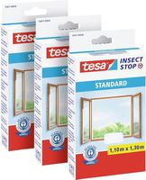 tesa Insect Stop STANDARD moskitiera do okien  3 sztuki – 110 cm x 130 cm