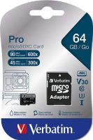 Verbatim Pro U3 Micro SDXC Karta Pamięci z Adapterem, 64 GB