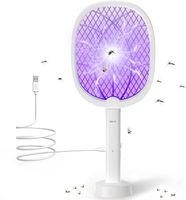 DANGZW Elektryczna łapka na muchy, ekstra mocna, 3000 V, 2 w 1