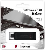 Kingston Datatraveler 70 DT70/64GB Pendrive, Czarny, 64GB