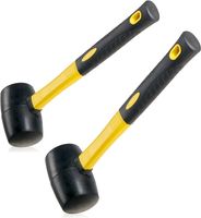 COM-FOUR® 2x mlotek gumowy z trzonkiem z wlókna szklanego