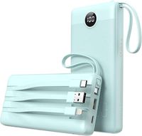 VEEKTOMX – Power Bank 20000 mAh z wbudowanymi kablami i LED