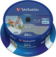 25-pak płyt BD-R Verbatim 43811 25 GB 6x BD-R SL Datalife Inkjet Printable
