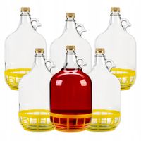 6X GĄSIOR 5l BALON DAMA W KOSZU BUTELKA NA WINO SOK NALEWKI + ZAMKNIĘCIE