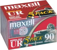 Kasety magnetofonowe Maxell 108562 UR-90 5PK Normal Bias Audio Cassettes, 5pack
