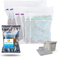 10 x siatka na pranie w różnych rozmiarach.