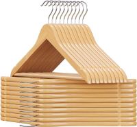 SONGMICS drewniane wieszaki na ubrani zestaw 20 sztuk