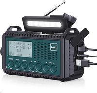 Radio korbowe DAB/DAB+/UKW, przenośne radio awaryjne 5000 mAh, ładowane na baterie, radio solarne, dynamo z latarką i światłem do czytania, IPX4, alarm SOS do użytku na zewnątrz, na kempingu
