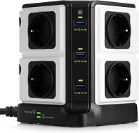 Bestek listwa zasilająca z 8 gniazdami wtykowymi, 6 portów USB