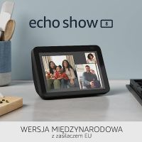 Echo Show 8 (2. generacji), Wersja międzynarodowa | Inteligentny ekran HD z Alexą i kamerą 13 MP | Kolor Grafitowy | Język polski nie jest obsługiwany