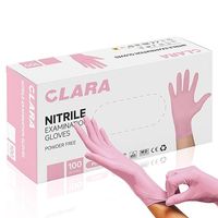 Clara Rękawice nitrylowe bez pudru, różowe, jednorazowe rękawiczki, rękawice do czyszczenia The Pink, 100 sztuk S
