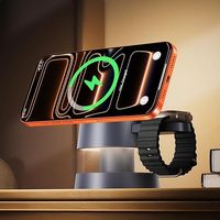 iVANKY Ładowarka bezprzewodowa 4 w 1 iPhone'a 17 Stacja ładująca z lampką nocną, 3 w 1 15 W Podróżna podstawka ładowarki Mag-Safe iPhone'a 17/16/15/14, Apple iWatch, Airpods