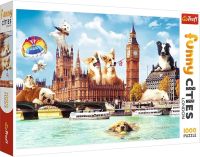 Trefl Funny Cities – Psy w Londynie Puzzle 1000 Elementów o Wysokiej Jakości Nadruku dla Dorosłych i Dzieci od 12 lat