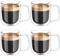 Vicloon szklane kubki do kawy - 4 sztuk 250 ml