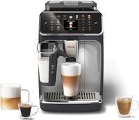 Philips w Pełni Automatyczny Ekspres do Kawy z Serii 5500-20 Kaw Gorących i Mrożonych, Szybki w Czyszczeniu System Mleczny LatteGo, Technologia SilentBrew, QuickStart Czarno-Srebrny (EP5546/70)