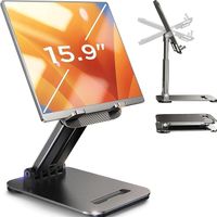 LISEN Regulowany uchwyt do iPada, tabletu na biurko, przenośny stojak na monitor, tablet podróżny, iPad Pro, Essentials do tabletów, przenośnych monitorów, przełączników, Kindle