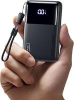 INIU Supercienki 10000mAh Power Bank, 45W Przenośna Ładowarka z Kablem USB-C, Szybkie Ładowanie USB C PD3.0 QC4.0 do iPhone 17 16 15 14 13 Pro Max iPad Air/Mini Samsung Galaxy S24 S23 Note 20 Ultra