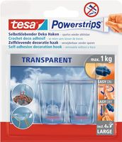 Tesa Haczyki Samoprzylepne, do 1 kg mocy na haczyk, 2 sztuki, Przezroczysty