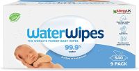 WaterWipes Original – pozbawione plastiku chusteczki dla niemowląt, 540 sztuk