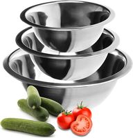 COM-FOUR® 3-czesciowy zestaw misek ze stali nierdzewnej - Miska do salatek w 3 rozmiarach - Miska ze stali nierdzewnej do serwowania przekasek (03 Stück - Ø 18/20/24cm)