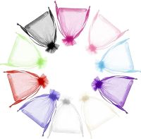 Aster 100 sztuk torebek z organzy, 7 x 9 cm (wielokolorowe)