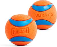 Chuckit! Ultra Ball Piłka do Zabawy dla Psa, Pomarańczowy/Niebieski, 2 Sztuki