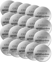 20 x bateria guzikowa CR2016 Wilhelm, bateria litowa 3 V CR 2016