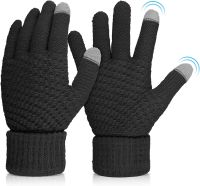 Rękawiczki zimowe z dotykowymi palcami - czarne, beżowe i różowe