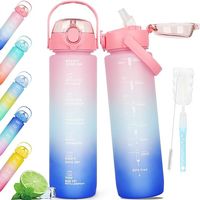 AOHAN SH0009 Butelka na wodę, 1l, z tritanu, bez BPA, sportowa, ze słomką