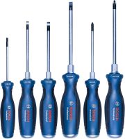 Bosch Professional 6-częściowy zestaw śrubokrętów (krzyżakowe i płaskie, jednolity stalowy grot i stalowa osłona)
