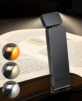 Tyreses Lampka do czytania książek w łóżku, przenośna lampa do czytania LED z klipsem, ładowana przez USB, 3 kolory i 3 bezstopniowa regulacja jasności, prezent dla dzieci i miłośników czytania