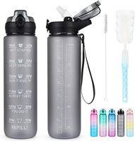 AOHAN Butelka na wodę ze słomką 1 l