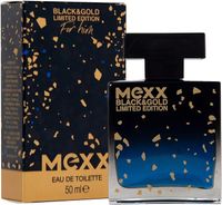 Mexx Black & Gold Limited Edition Man Eau de Toilette, drzewno-owocowy zapach męski, 50 ml