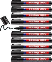 10 markerów permanentnych Edding 300 - kolor czarny