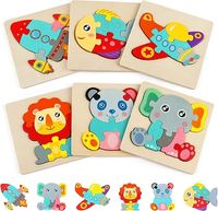 Vicloon Drewniane puzzle dla małych dzieci, 6 szt.